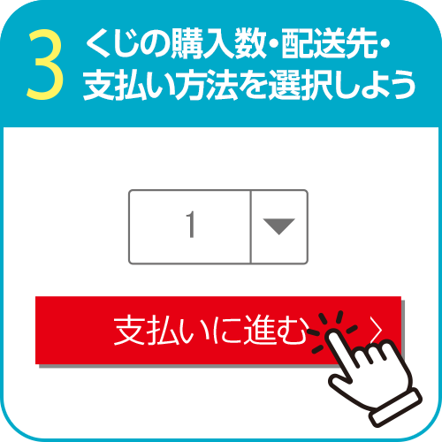 3.くじの購入数・配送先・支払い方法を選択しよう